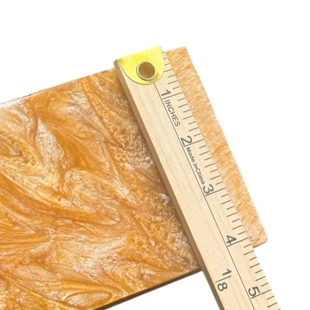 Free People Resin Box Clutch Gold Marble